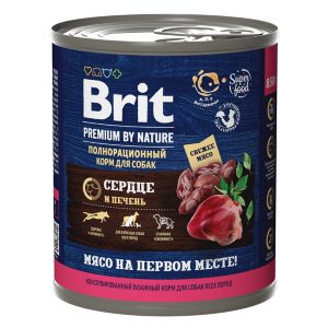 Brit by Nature консервы с сердцем и печенью для взрослых собак всех пород, 850г