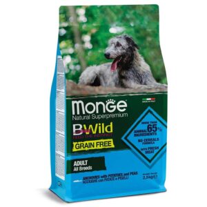 Monge Dog GRAIN FREE беззерновой корм для собак всех пород анчоусы c картофелем и горохом 2,5 кг