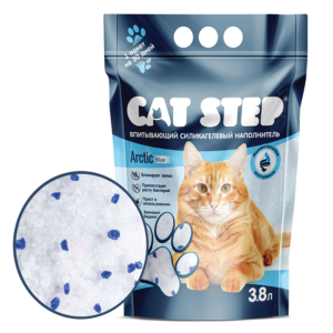 Наполнитель впитывающий силикагелевый CAT STEP Arctic Blue, 3,8 л