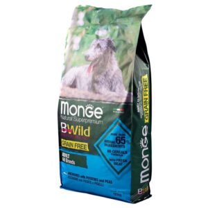 Monge Dog BWild GRAIN FREE беззерновой корм из анчоуса с картофелем для собак всех пород 12 кг