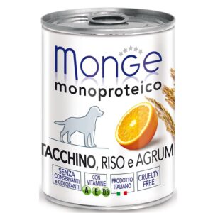 Monge Dog Monoprotein Fruits консервы для собак паштет из индейки с рисом и цитрусовыми 400г
