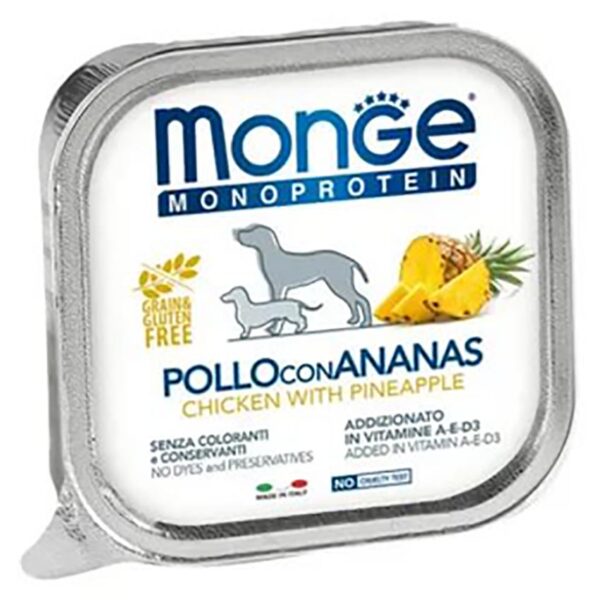 Monge Dog Monoprotein Fruits консервы для собак паштет из курицы с ананасом 150 г