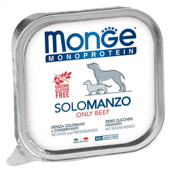 Monge Dog Monoprotein Solo консервы для собак паштет из говядины 150 г