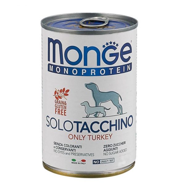 Monge Dog Monoprotein Solo консервы для собак паштет из индейки 400 г