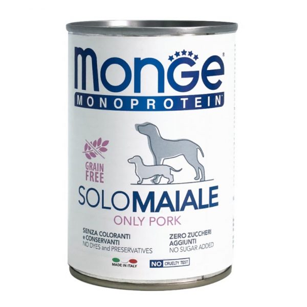 Monge Dog Monoprotein Solo консервы для собак паштет из свинины 400 г