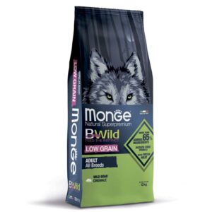 Monge Dog BWild LOW GRAIN низкозерновой корм из мяса дикого кабана для взрослых собак всех пород 12 кг