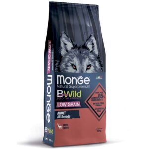Monge Dog BWild LOW GRAIN низкозерновой корм из мяса оленя для взрослых собак всех пород 12 кг