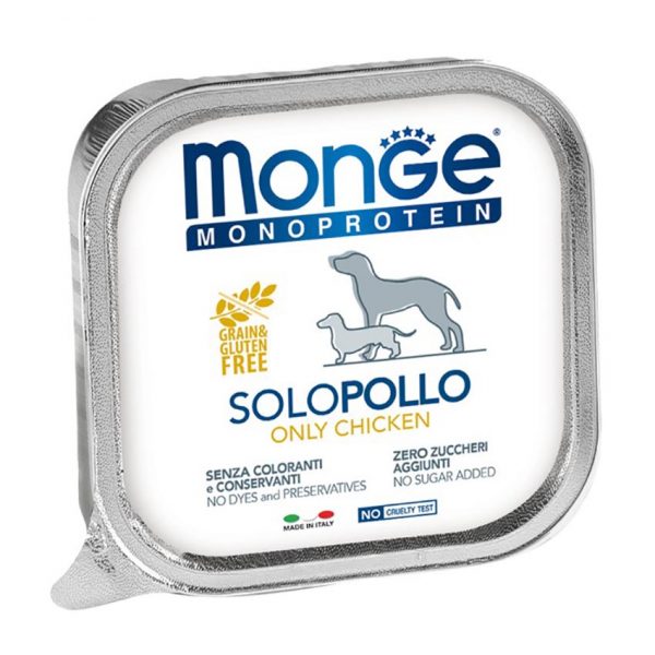 Monge Dog Monoprotein Solo консервы для собак паштет из курицы 150 г