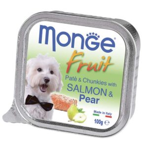 Monge Dog Fruit консервы для собак лосось с грушей 100 г