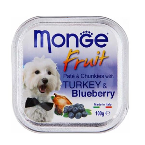 Monge Dog Fruit консервы для собак индейка с черникой 100г
