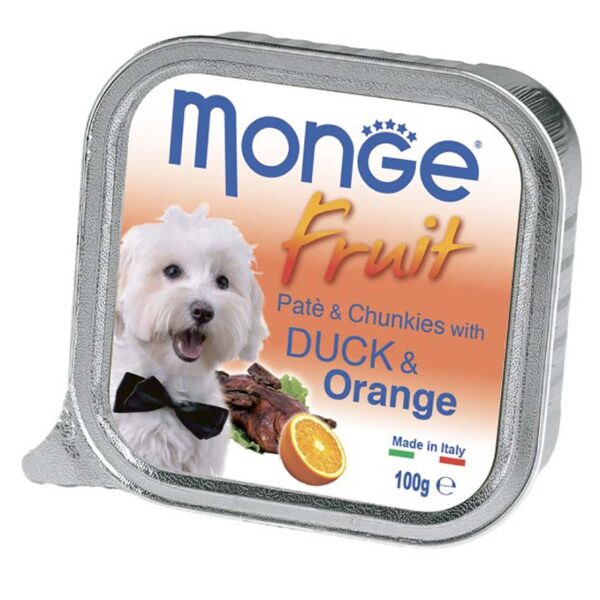 Monge Dog Fruit консервы для собак утка с апельсином 100 г