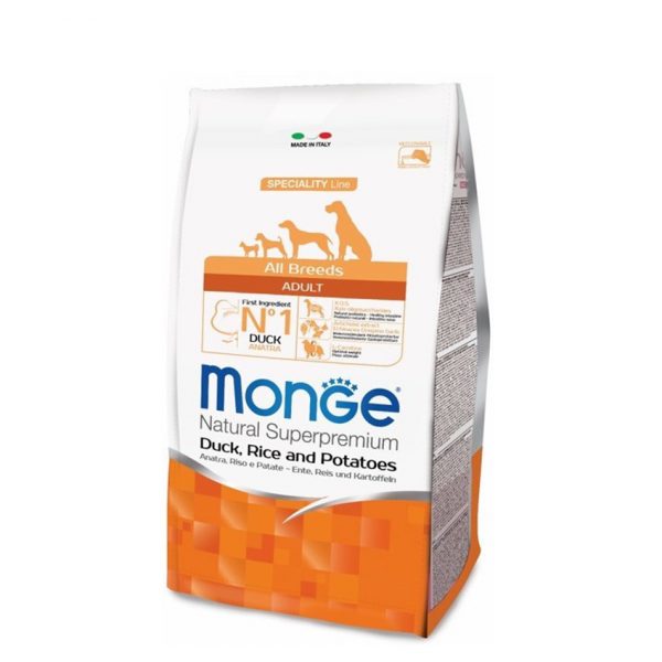 Monge Dog Speciality корм для собак всех пород утка с рисом и картофелем 12 кг