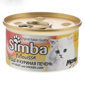 Simba Cat Mousse мусс для кошек сердце/куриная печень 85г