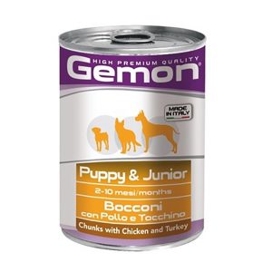 Gemon Dog консервы для щенков кусочки курицы с индейкой 415 г