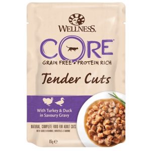 CORE TENDER CUTS паучи из индейки с уткой в виде нарезки в соусе для кошек 85 г