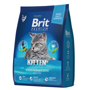 Brit Premium Cat Kitten. Полнорационный сухой корм премиум класса с курицей для котят 0,8 кг.