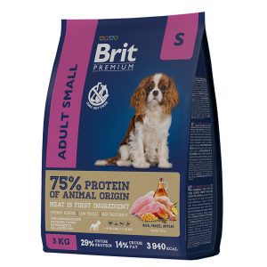 Brit Premium Dog Adult Small с курицей д/взрослых собак мелких пород (1–10 кг), 3 кг.