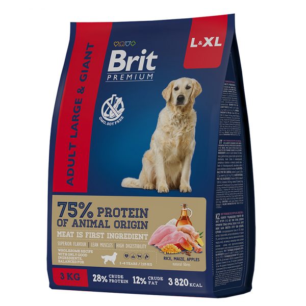 Brit Premium Dog Adult Large and Giant с кур.д/вз.собак кр.и гиг.пород 15 кг. (+3 кг в подарок)