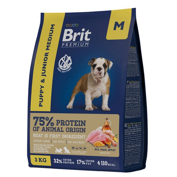 Brit Premium Dog Puppy and Junior Medium с курицей д/щ.и мол.собак 3 кг