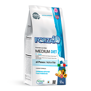 Forza 10 Med Diet pesce 1,5 кг/Полнорационный сухой диетический корм для собак средних пород из рыбы.