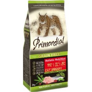 PRIMORDIAL 2кг сухой корм для кошек с МКБ беззерновой индейка сельдь