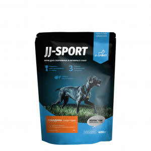 JJ-SPORT Сухой корм для взрослых собак "Шорт-Трек" с говядиной, мелкая гранула 0,4 кг