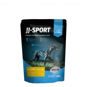 JJ-SPORT Сухой корм для взрослых собак "Шорт-Трек" с индейкой, крупная гранула 0,4 кг