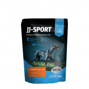 JJ-SPORT Сухой корм для взрослых собак "Шорт-Трек" с говядиной, крупная гранула 0,4 кг