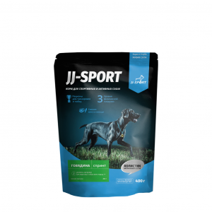 JJ-SPORT Сухой корм для взрослых собак "Спринт" с говядиной, мелкая гранула 0,4 кг