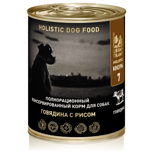 URBAN TRAMP Полнорационный консервированный HOLISTIC корм для собак говядина с рисом 400 гр.