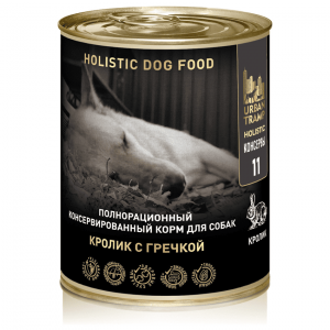 URBAN TRAMP Полнорационный консервированный HOLISTIC корм для собак кролик с гречкой 400 гр.