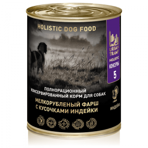 URBAN TRAMP Полнорационный консервированный HOLISTIC корм для собак. Мелкорубленый фарш с кусочками индейки.
