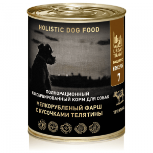 URBAN TRAMP Полнорационный консервированный HOLISTIC корм для собак. Мелкорубленый фарш с кусочками телятины.